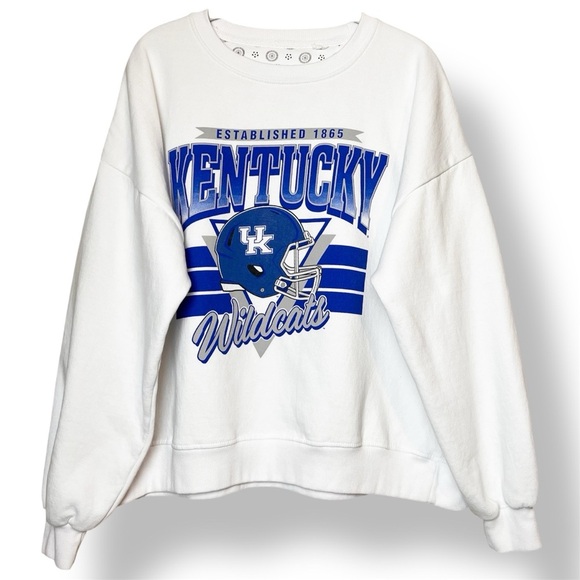 Kentucky Wildcats Football Pullover Sweatshirt Medium white college sports retro - Picture 1 of 9